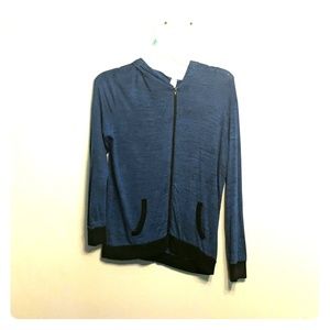 Blue and black hoody